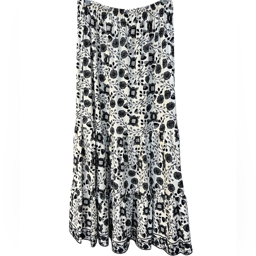 NWT Max Studio Tiered Floral Maxi Skirt - Picture 2 of 6